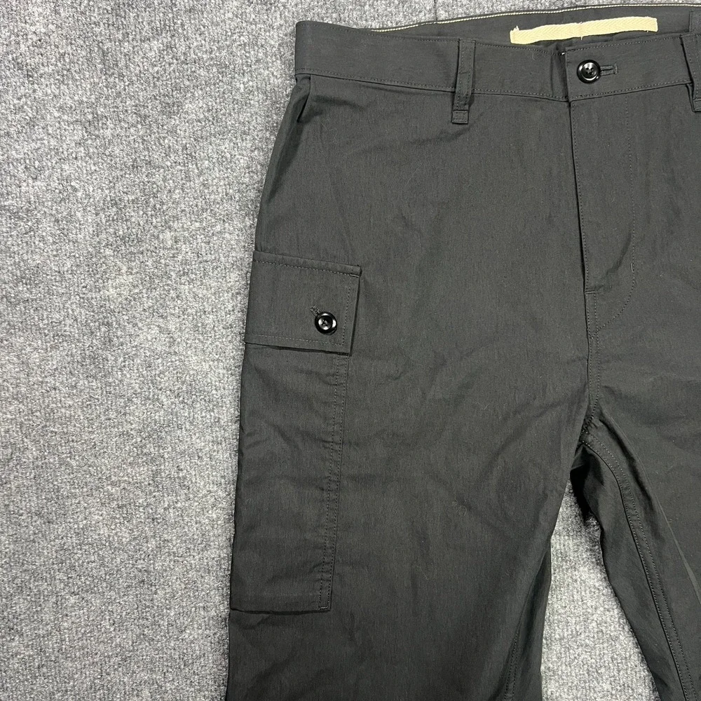 Banana Republic Men 32x30 Mateo Black Cargo Pants Straight Leg Cotton Nylon Rare